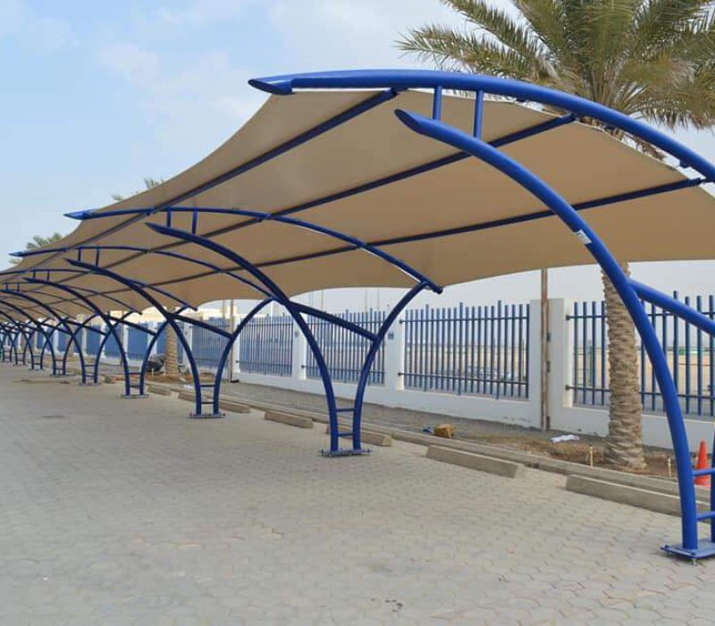 تركيب مظلات قماش بي في سي مواقف مستشفيات – القرني حداد 2000